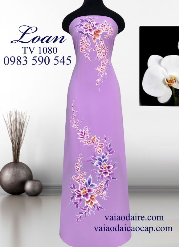 Vải áo dài vẽ kim tuyến