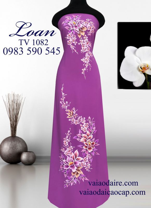 Vải áo dài vẽ kim tuyến