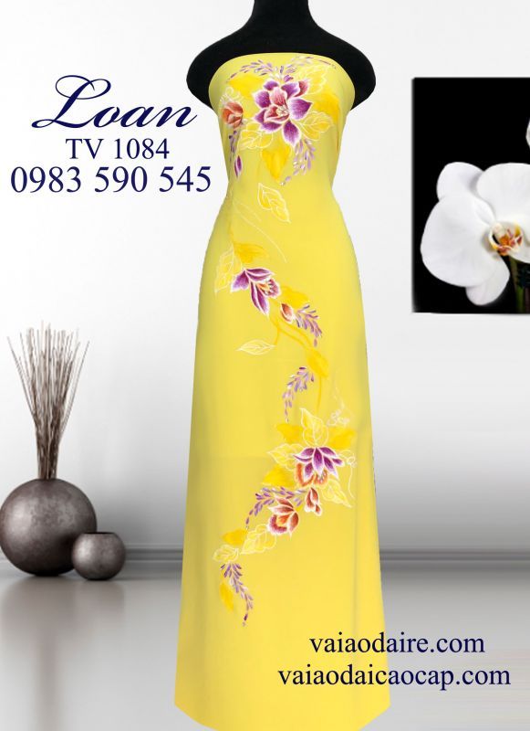 Vải áo dài vẽ kim tuyến