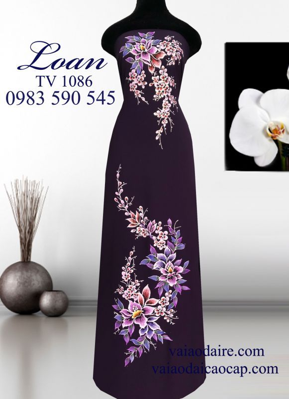 Vải áo dài vẽ kim tuyến