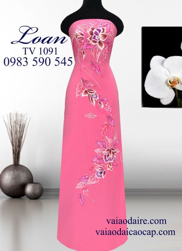 Vải áo dài vẽ kim tuyến