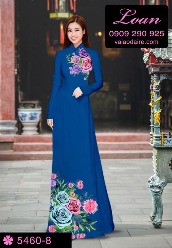 Vải áo dài hoa Hồng