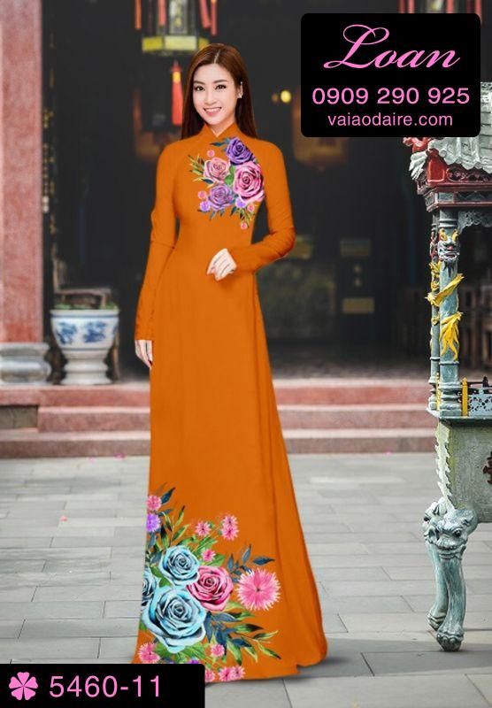 Vải áo dài hoa Hồng