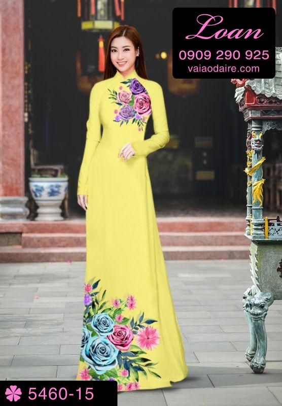 Vải áo dài hoa Hồng