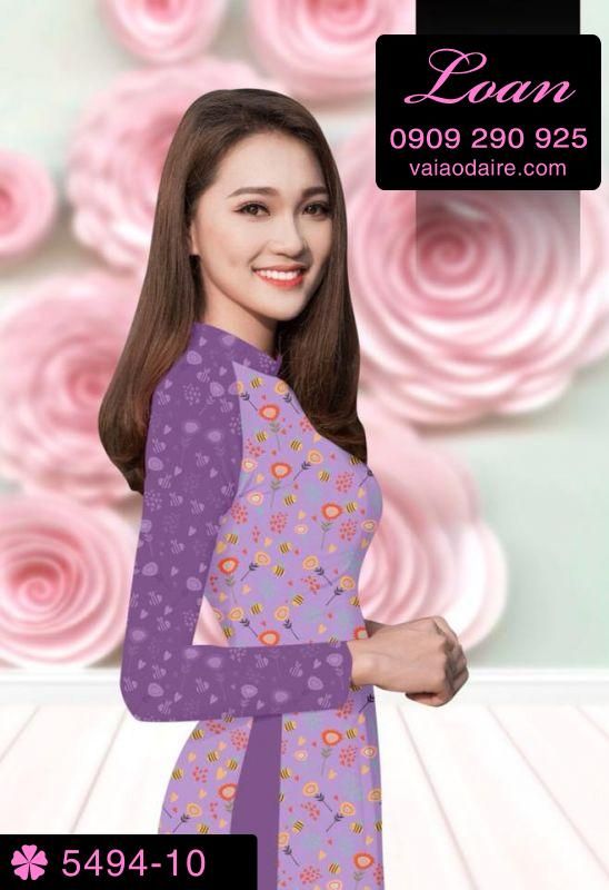 Vải áo dài hoa nhí