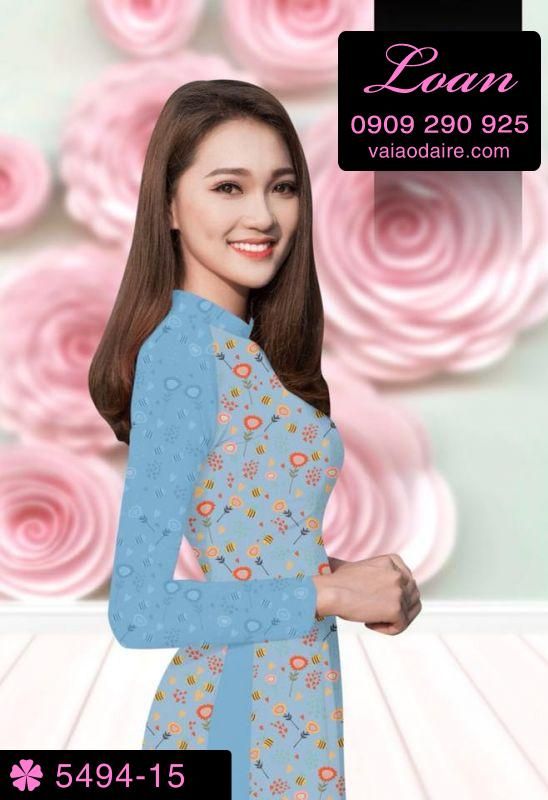 Vải áo dài hoa nhí