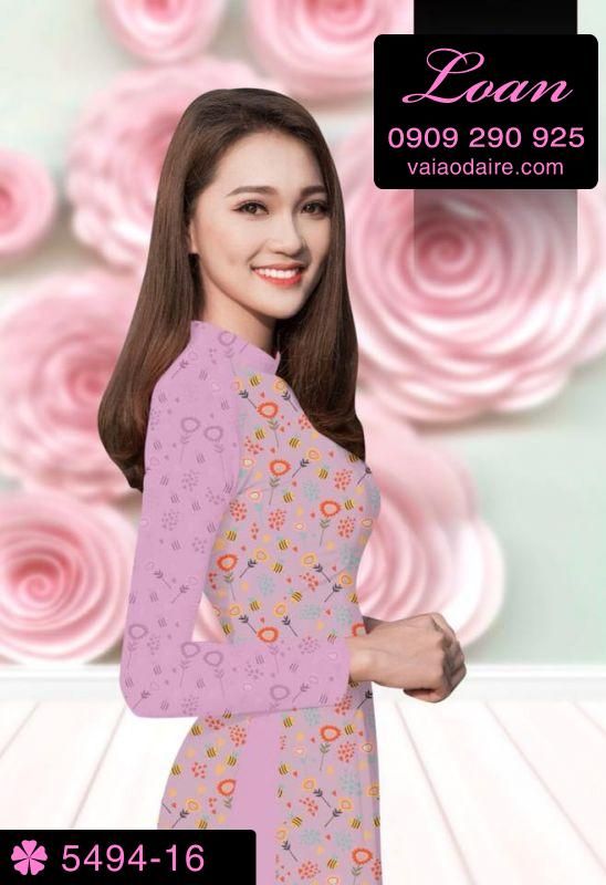 Vải áo dài hoa nhí