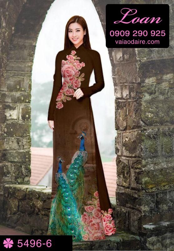 Vải áo dài chim Công
