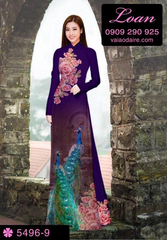 Vải áo dài chim Công