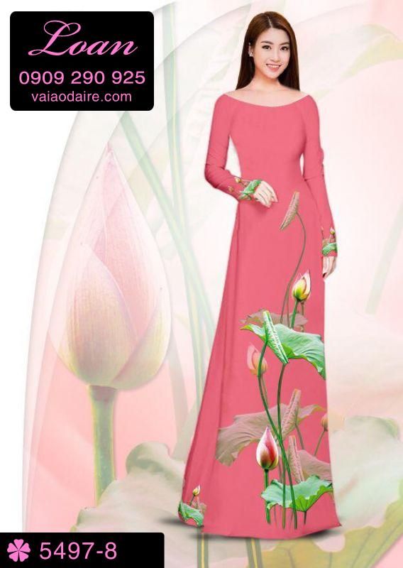Vải áo dài hoa Sen