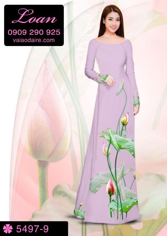 Vải áo dài hoa Sen