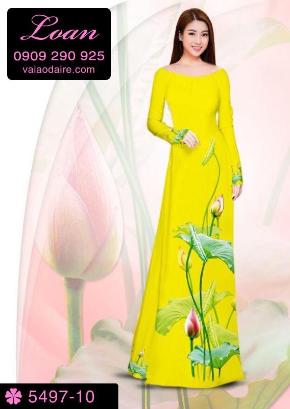 Vải áo dài hoa Sen
