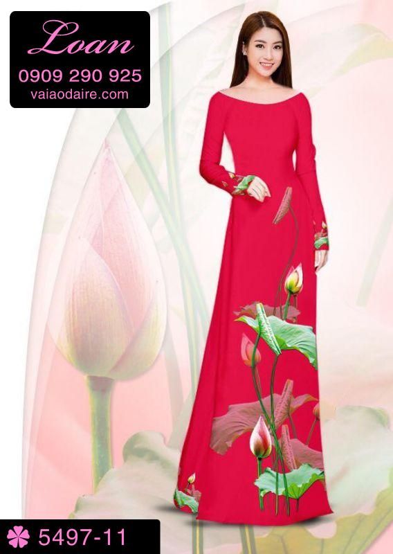 Vải áo dài hoa Sen