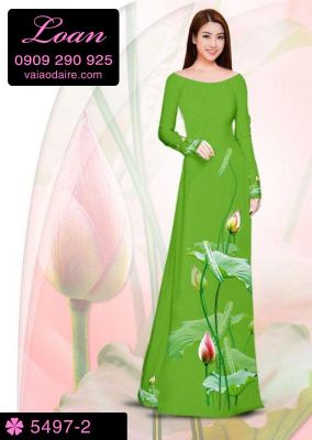 Vải áo dài hoa Sen-DT 5497