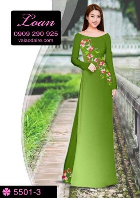 Vải áo dài hoa xéo-DT 5501