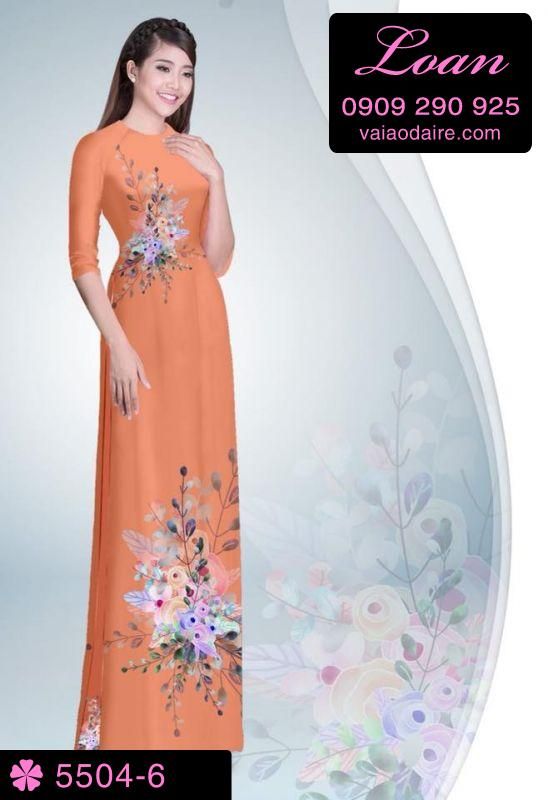 Vải áo dài hoa trên dưới