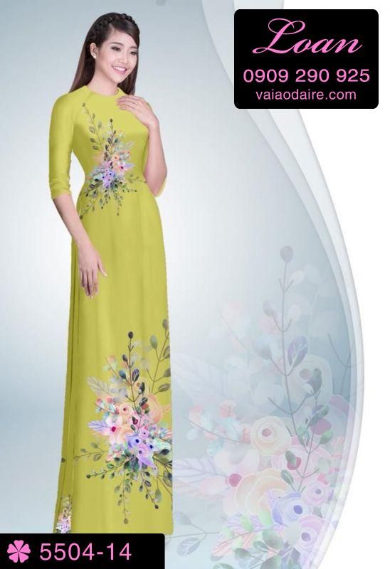Vải áo dài hoa trên dưới