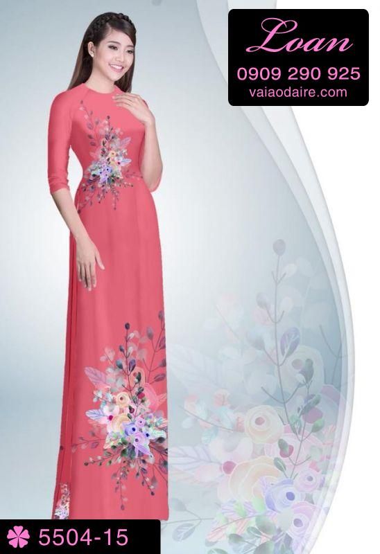 Vải áo dài hoa trên dưới