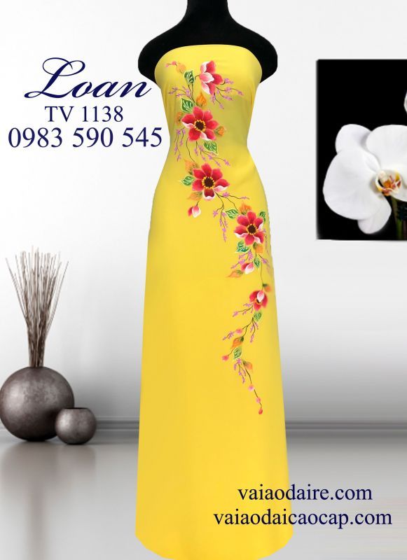 Vải áo dài vẽ sơn mài