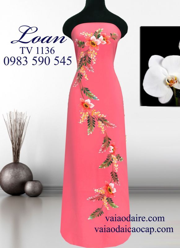 Vải áo dài vẽ sơn mài