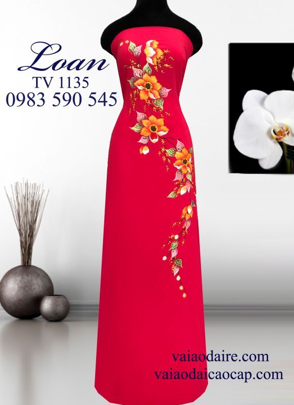 Vải áo dài vẽ sơn mài