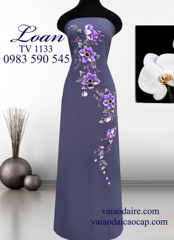 Vải áo dài vẽ sơn mài