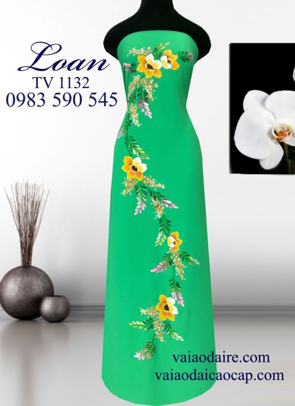 Vải áo dài vẽ sơn mài