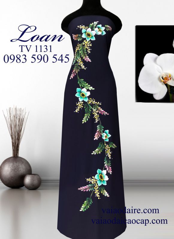 Vải áo dài vẽ sơn mài