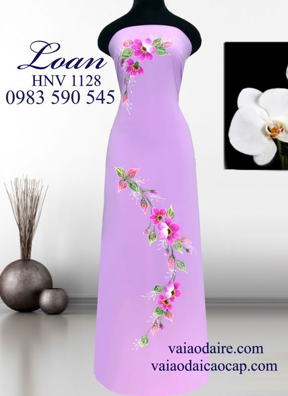 Vải áo dài vẽ sơn mài