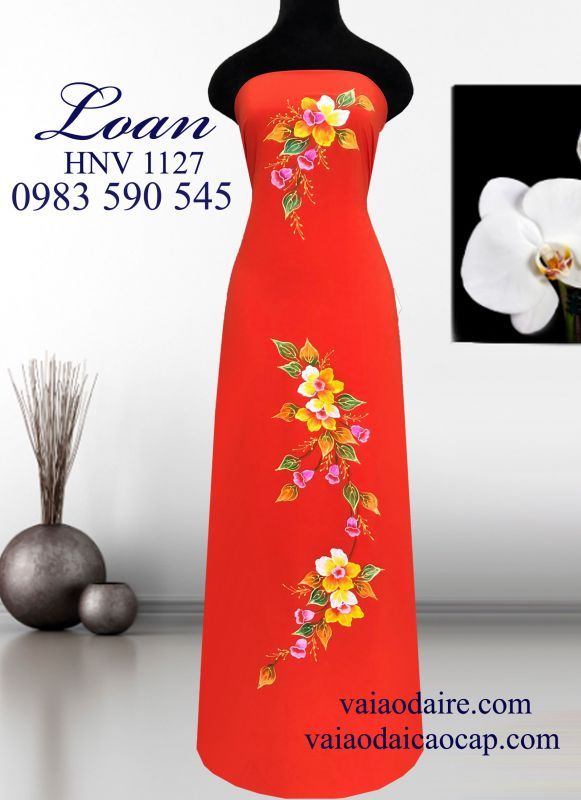 Vải áo dài vẽ sơn mài