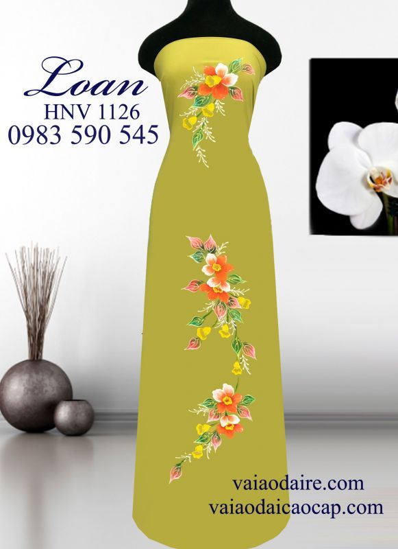 Vải áo dài vẽ sơn mài