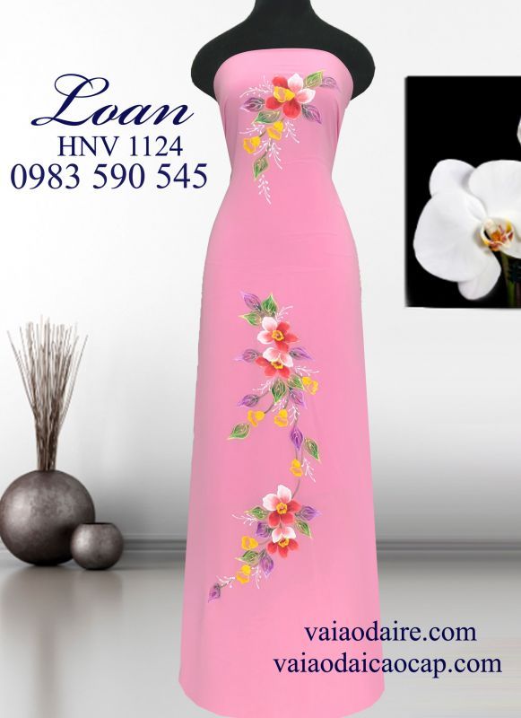 Vải áo dài vẽ sơn mài