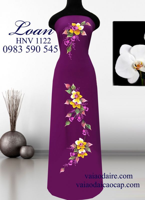 Vải áo dài vẽ sơn mài