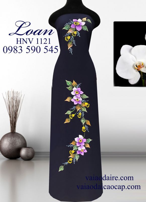 Vải áo dài vẽ sơn mài