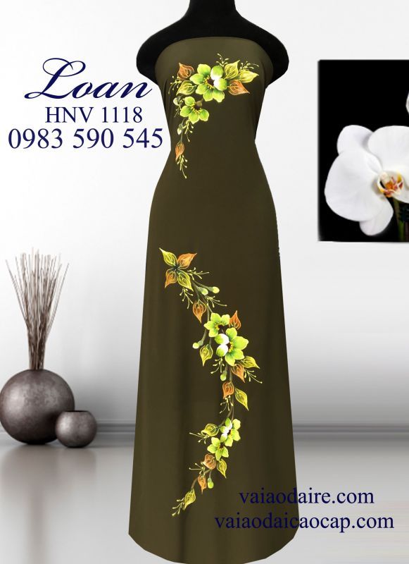 Vải áo dài vẽ sơn mài