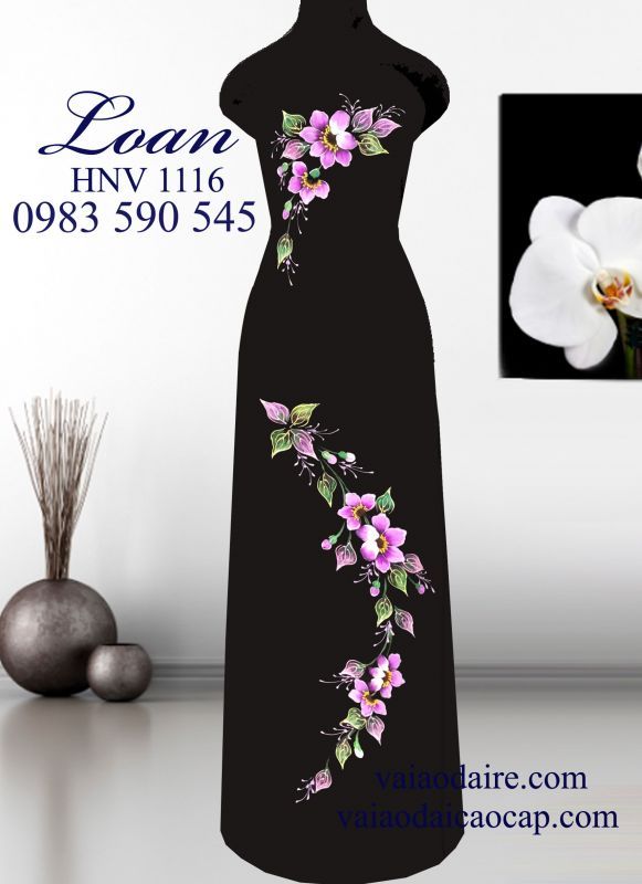 Vải áo dài vẽ sơn mài