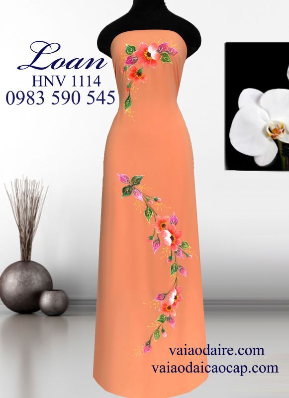 Vải áo dài vẽ sơn mài