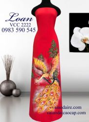 Vải áo dài vẽ Phượng Hoàng