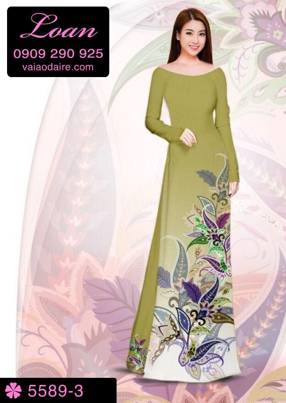 Vải áo dài hoa dây Vải áo dài hoa dây