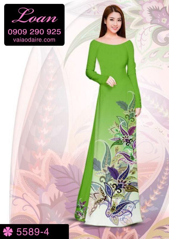 Vải áo dài hoa dây Vải áo dài hoa dây