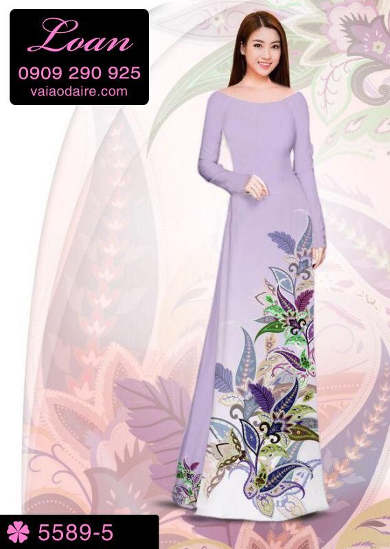 Vải áo dài hoa dây Vải áo dài hoa dây