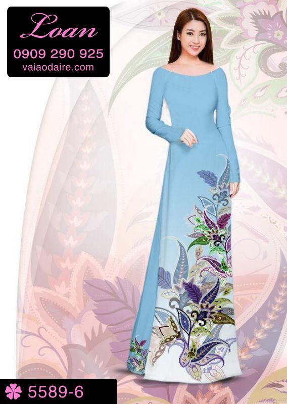 Vải áo dài hoa dây Vải áo dài hoa dây