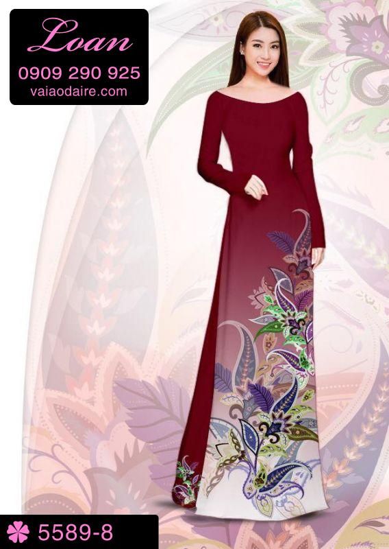 Vải áo dài hoa dây Vải áo dài hoa dây