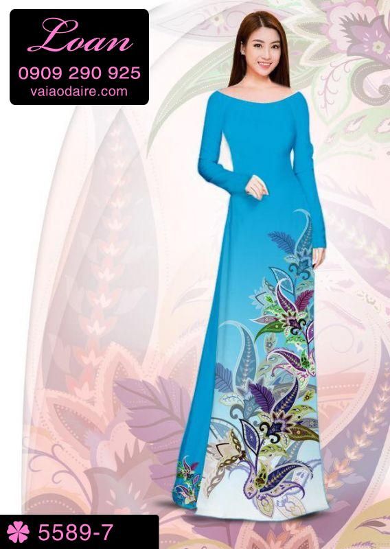 Vải áo dài hoa dây Vải áo dài hoa dây
