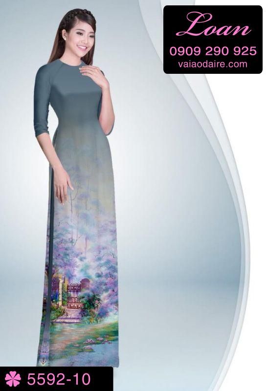 Vải áo dài phong cảnh
