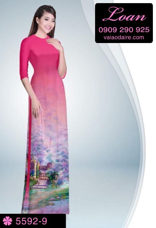 Vải áo dài phong cảnh