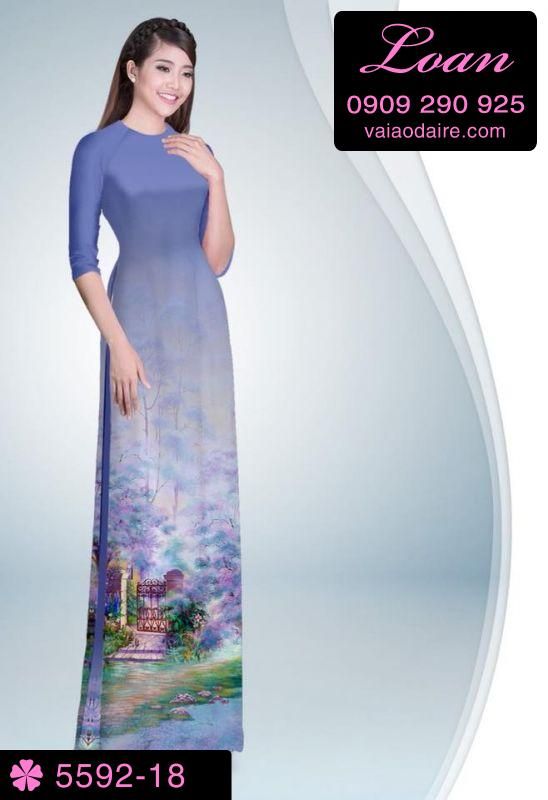 Vải áo dài phong cảnh