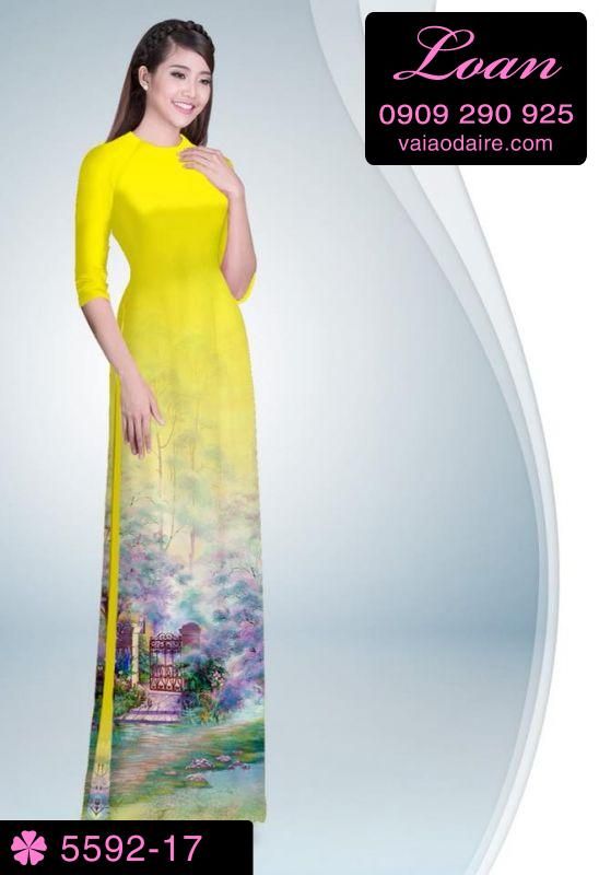 Vải áo dài phong cảnh