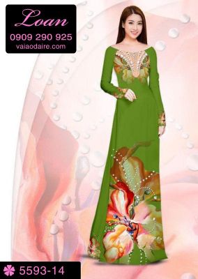 Vải áo dài hoa ảo-DT 5593