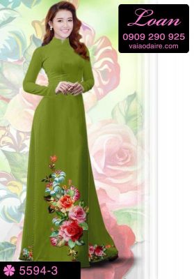 Vải áo dài hoa dây-DT 5594
